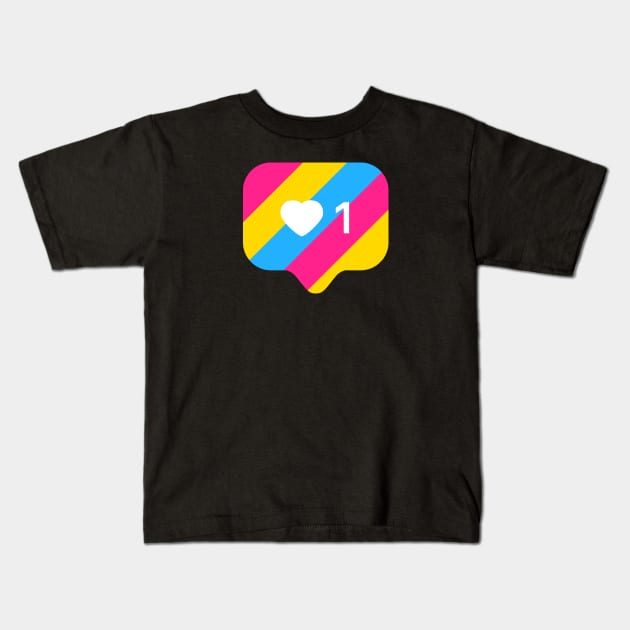 Instagram Heart Notification - Pansexual Pride Flag Kids T-Shirt by socialdilemma